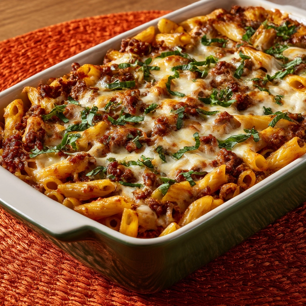 Cheesy Beef and Pasta Casserole Recipe - Recipe Image