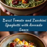 Burst Tomato and Zucchini Spaghetti with Avocado Sauce Recipe