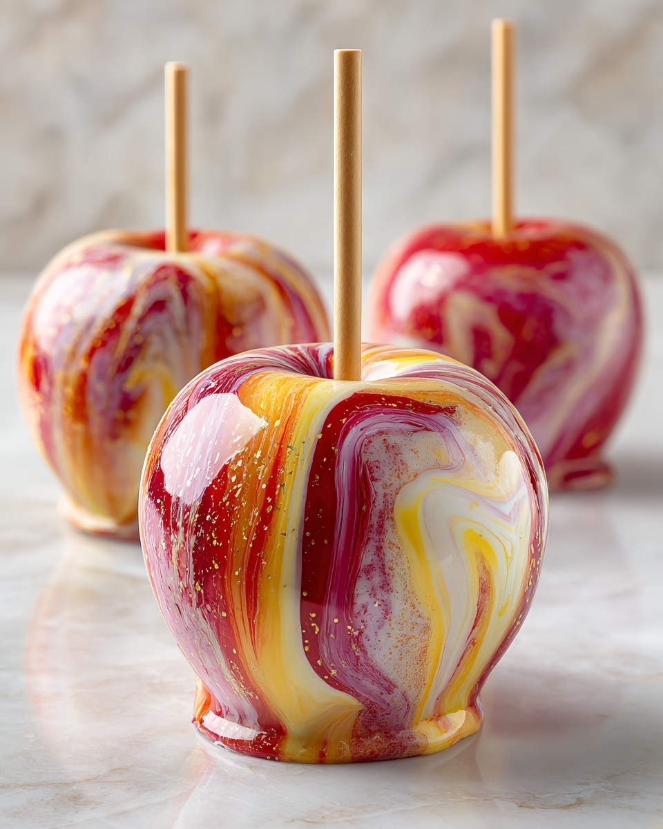 Marbled Effect Candy Apples Recipe - Recipe Image