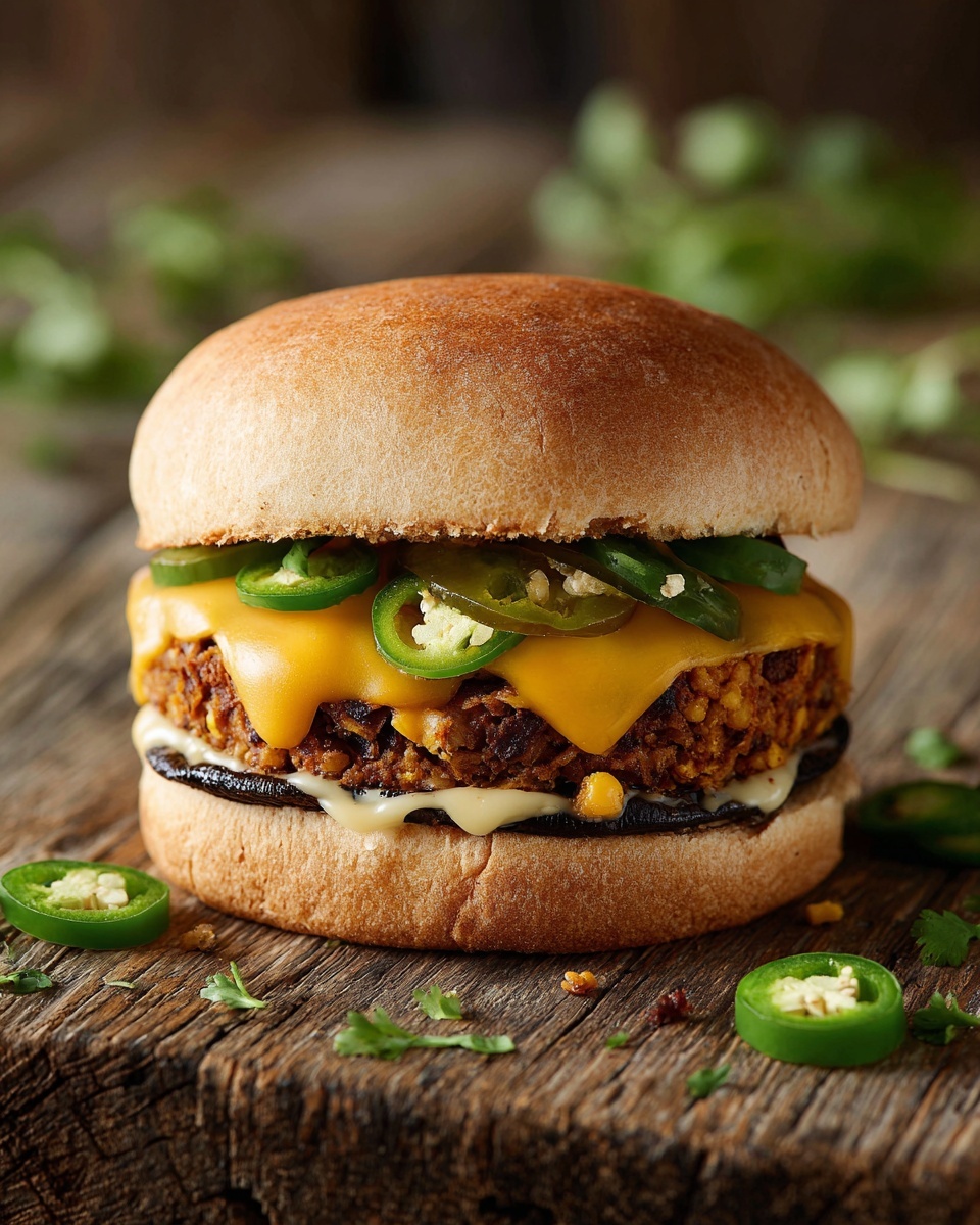 Jalapeno Popper Stuffed Black Bean Burgers Recipe - Recipe Image