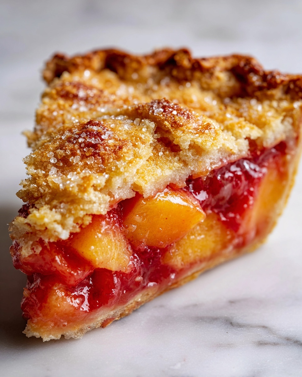Peach Rhubarb Pie Recipe - Recipe Image