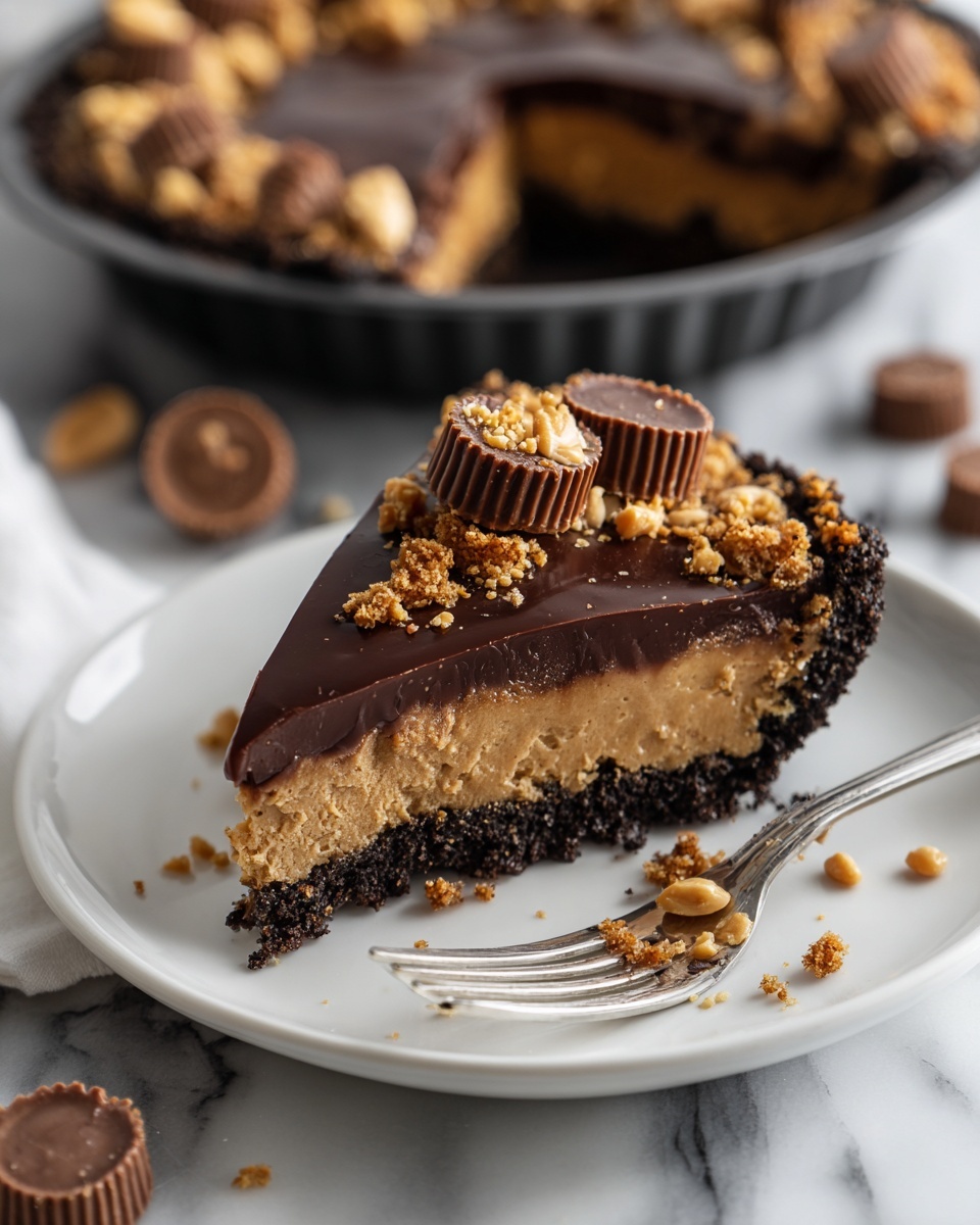 Peanut Butter Cup Chocolate Pie Recipe - Recipe Image