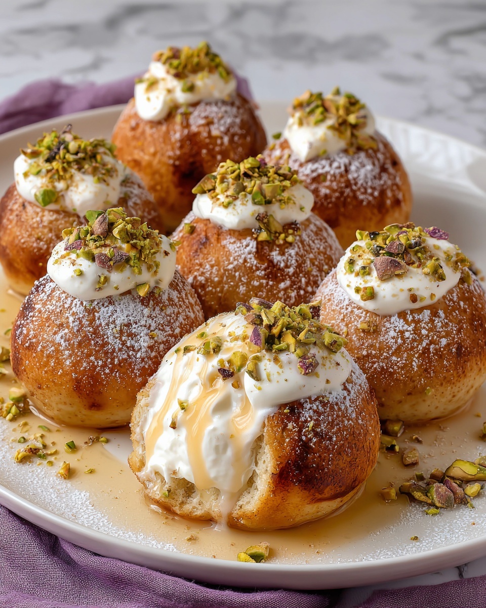Stuffed Gulab Jamuns with Cream and Pistachio Filling Recipe - Recipe Image