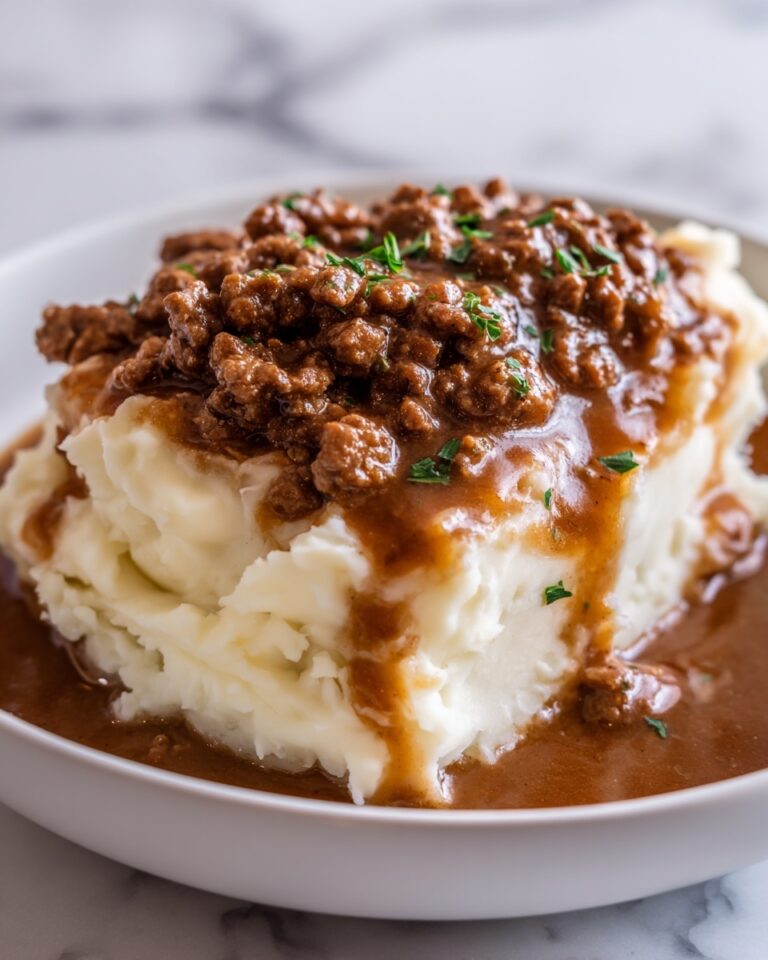 Ground Beef and Gravy Over Mashed Potatoes Recipe