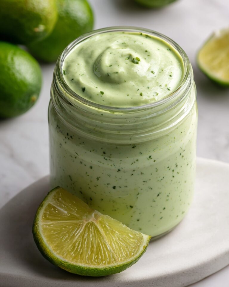 Creamy Garlic Lime Cilantro Sauce with Jalapeños Recipe