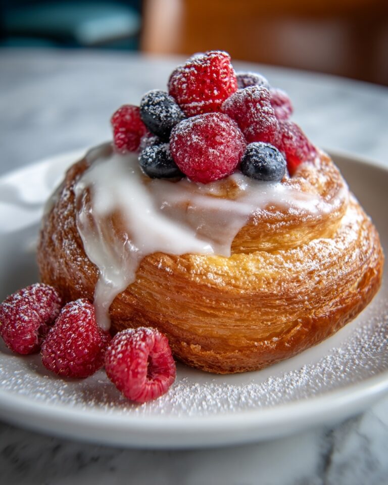 Cream Cheese Danishes with Sugared Cranberries and Vanilla Butter Glaze Recipe