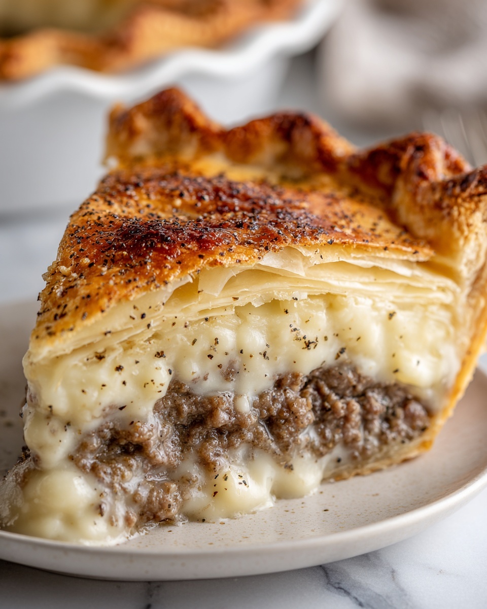 Sausage Gravy and Biscuit Pie Recipe - Recipe Image