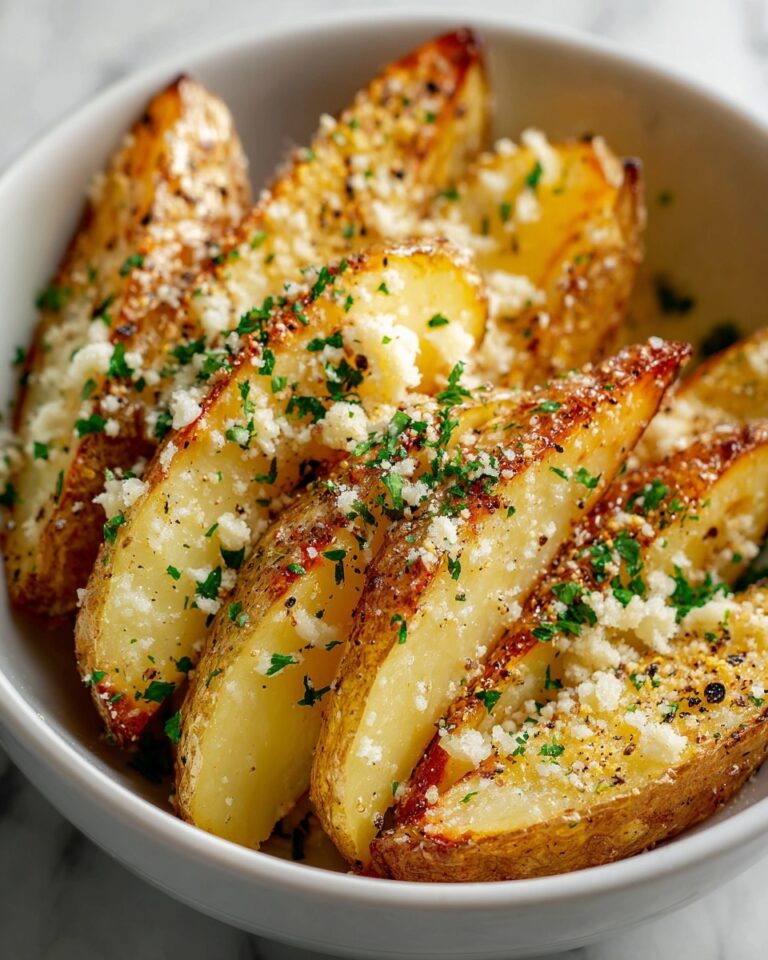 Baked Garlic Parmesan Potato Wedges Recipe