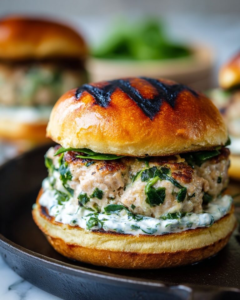 White Cheddar and Spinach Chicken Burgers Recipe