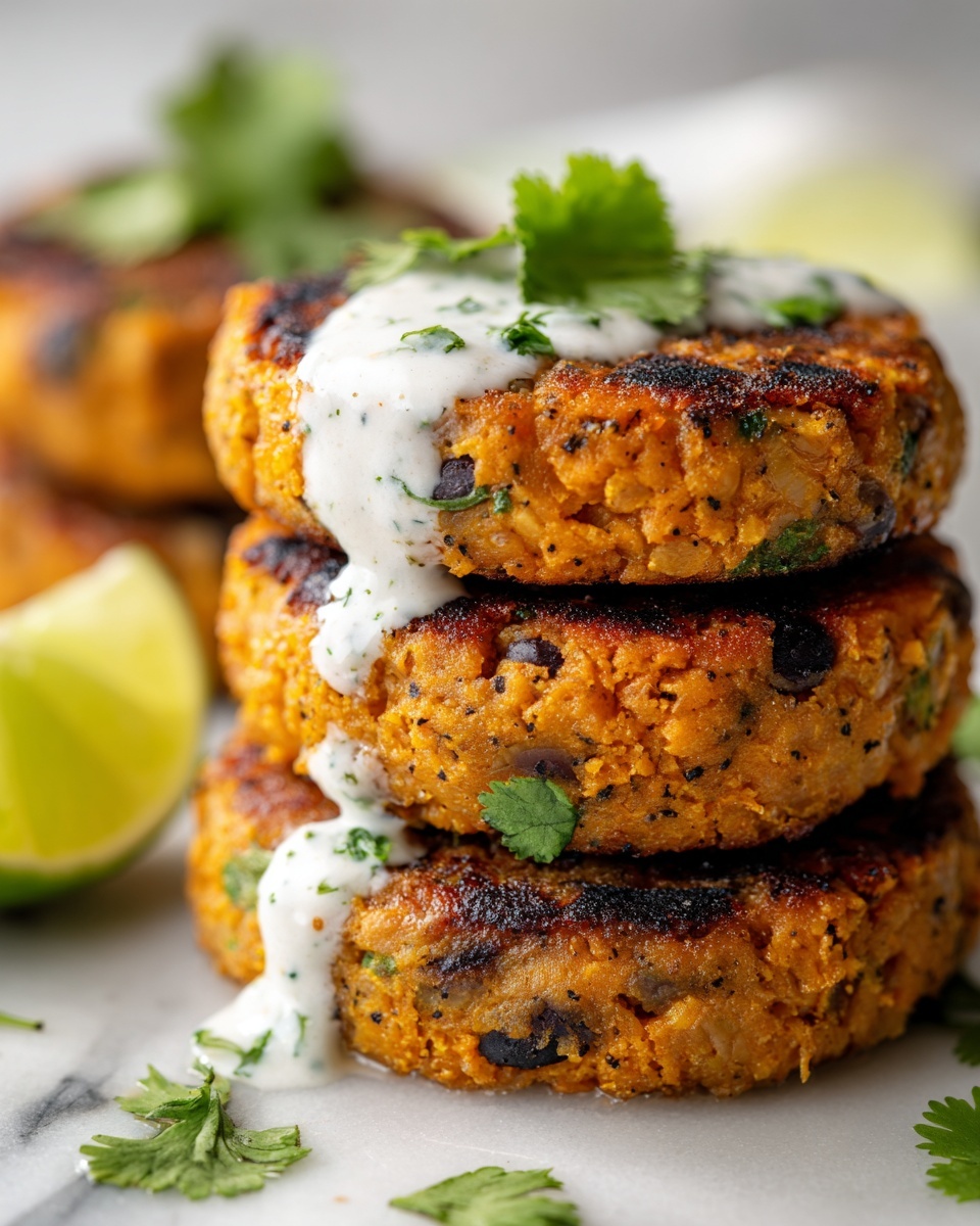 Lime Drenched Sweet Potato Black Bean Patties Recipe - Recipe Image
