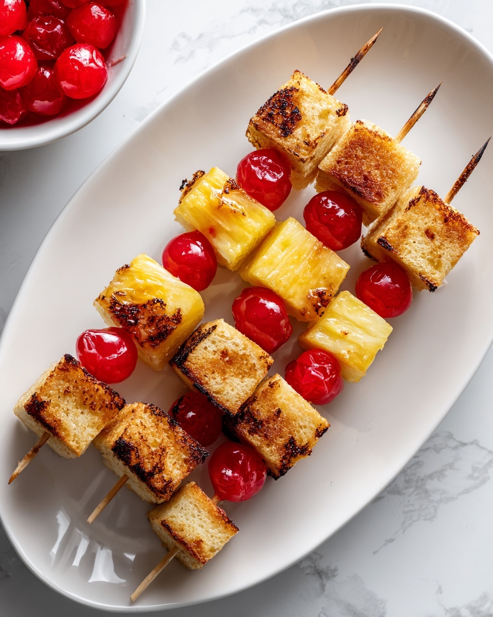Pineapple Upside Down Cake Kabobs Recipe - Recipe Image