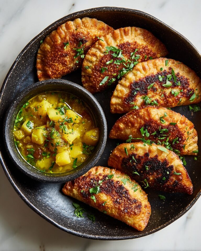 Curried Potato Pasties with Quick Coriander Chutney Recipe