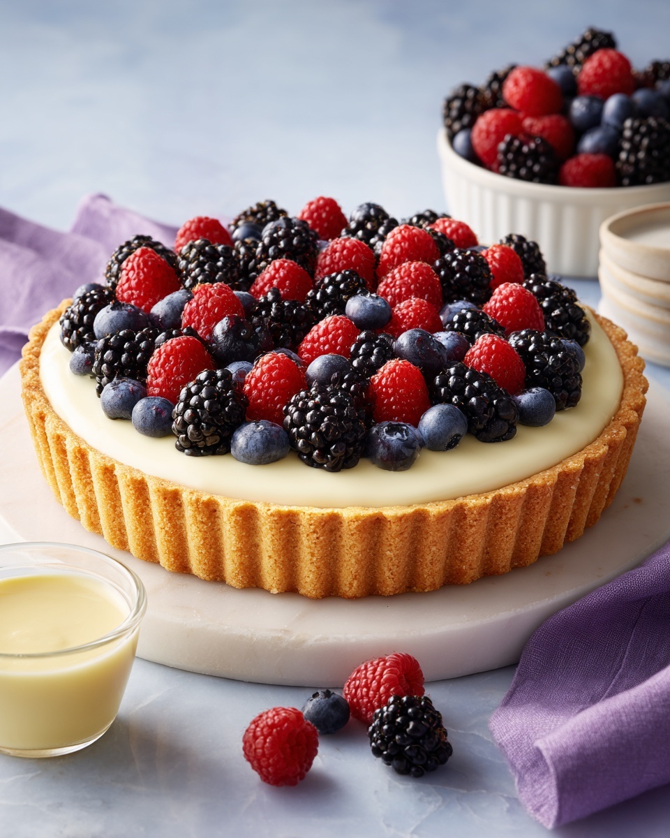 Mixed Berry Tart with Custard Filling Recipe - Recipe Image