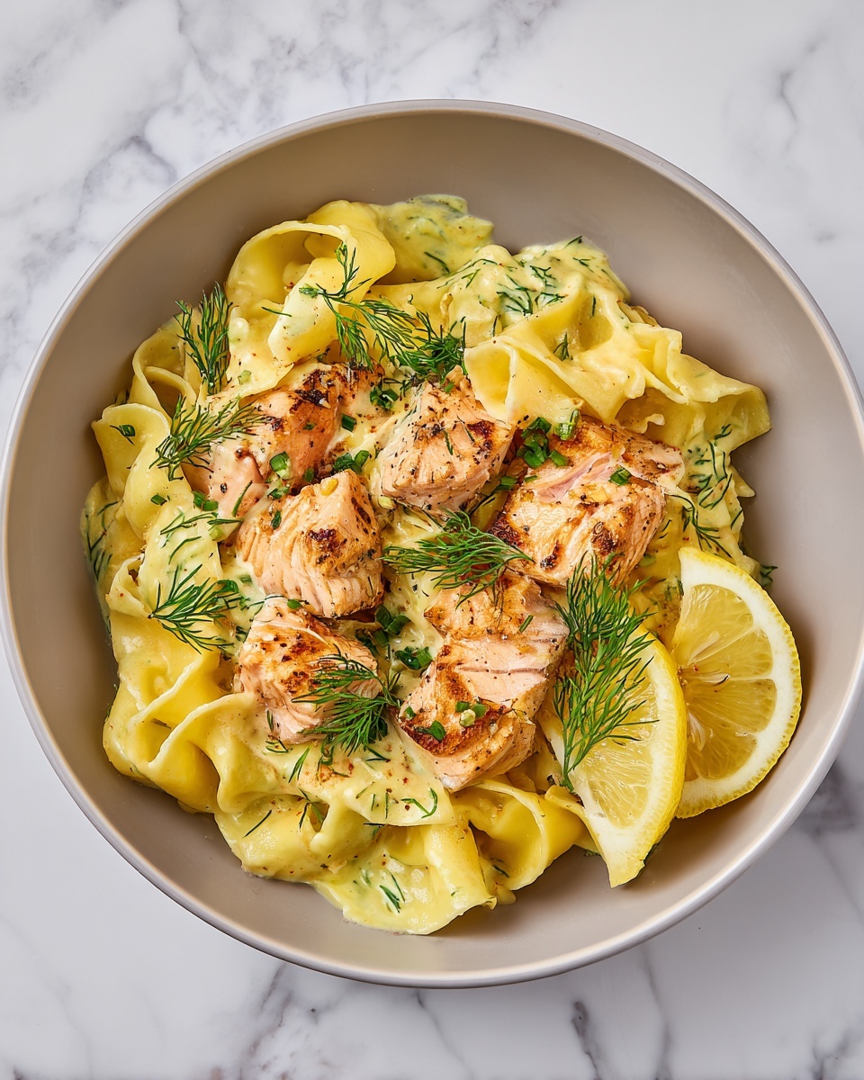 Citrus-Scented Pappardelle with Slow-Roasted Salmon Recipe - Recipe Image