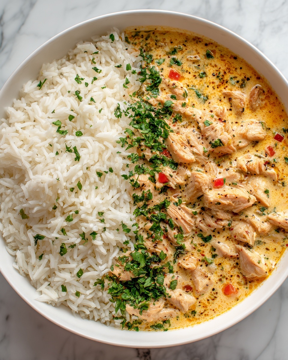 Creamy Smothered Chicken and Rice Recipe - Recipe Image