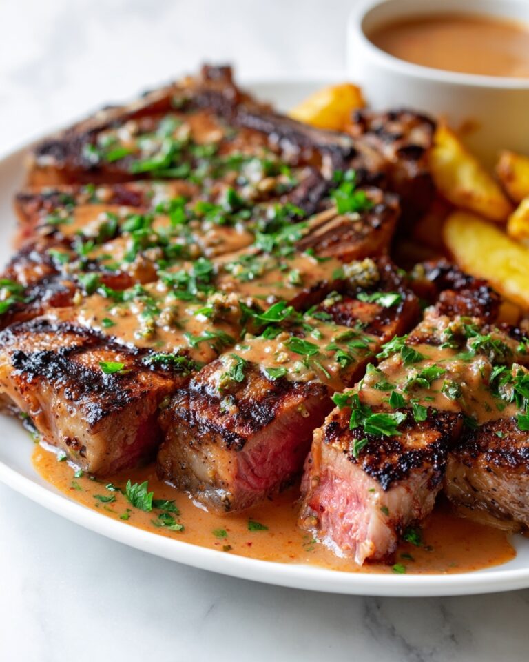 Juicy Steak with Creamy Garlic Sauce Recipe