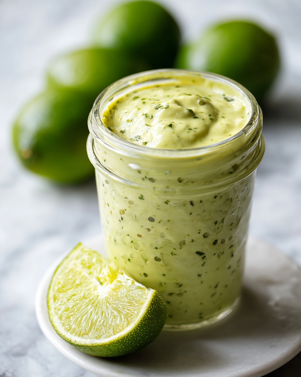 Creamy Garlic Lime Cilantro Sauce with Jalapeños Recipe - Recipe Image