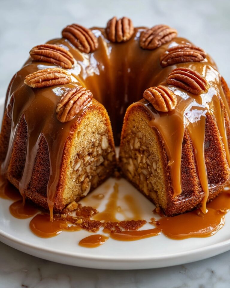 Apple Pecan Cake with Caramel Glaze Recipe