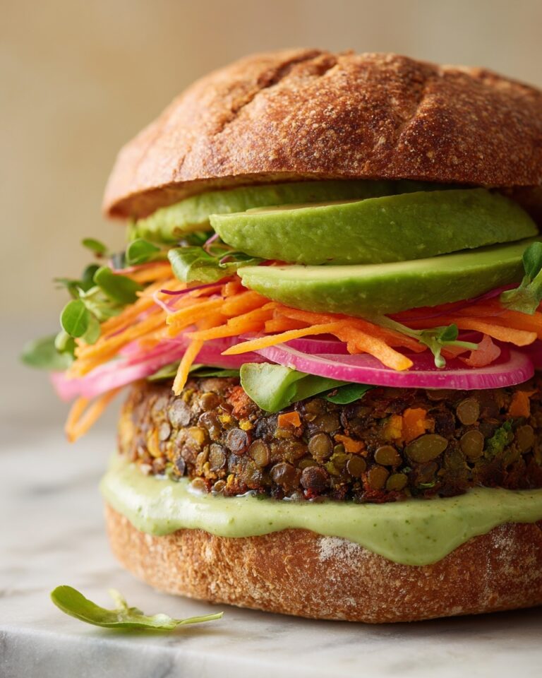 Lentil-Chickpea Veggie Burgers with Avocado Green Harissa Recipe