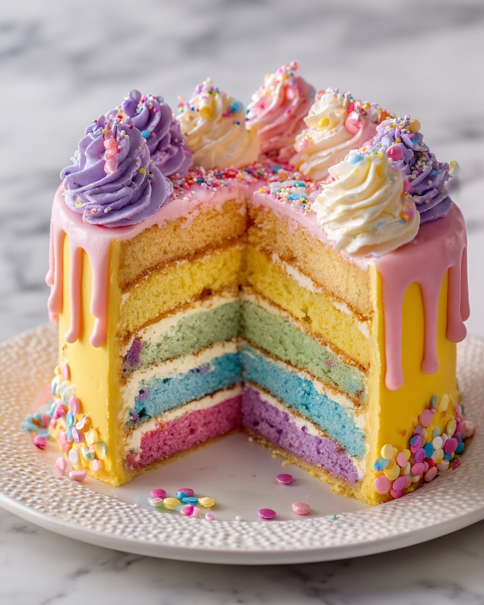 Rainbow Drip Cake Magic Recipe - Recipe Image
