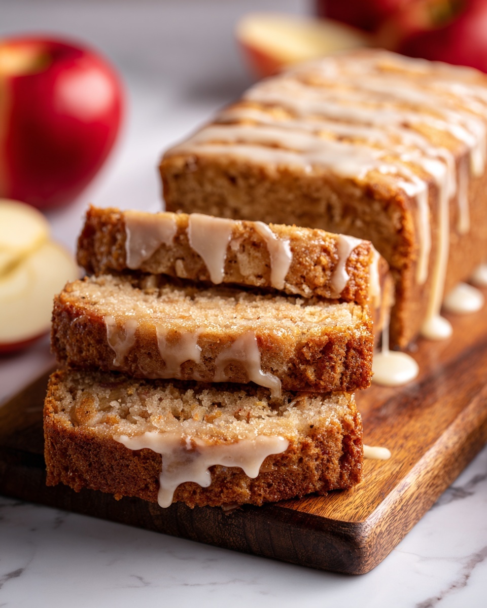 Sourdough Apple Bread with Cinnamon and Vanilla Glaze Recipe - Recipe Image