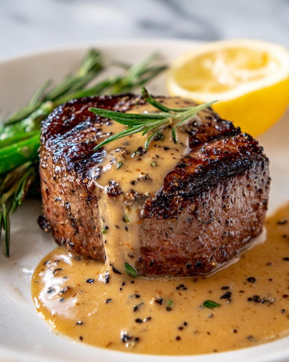 Filet Mignon with Creamy Peppercorn Sauce Recipe - Recipe Image