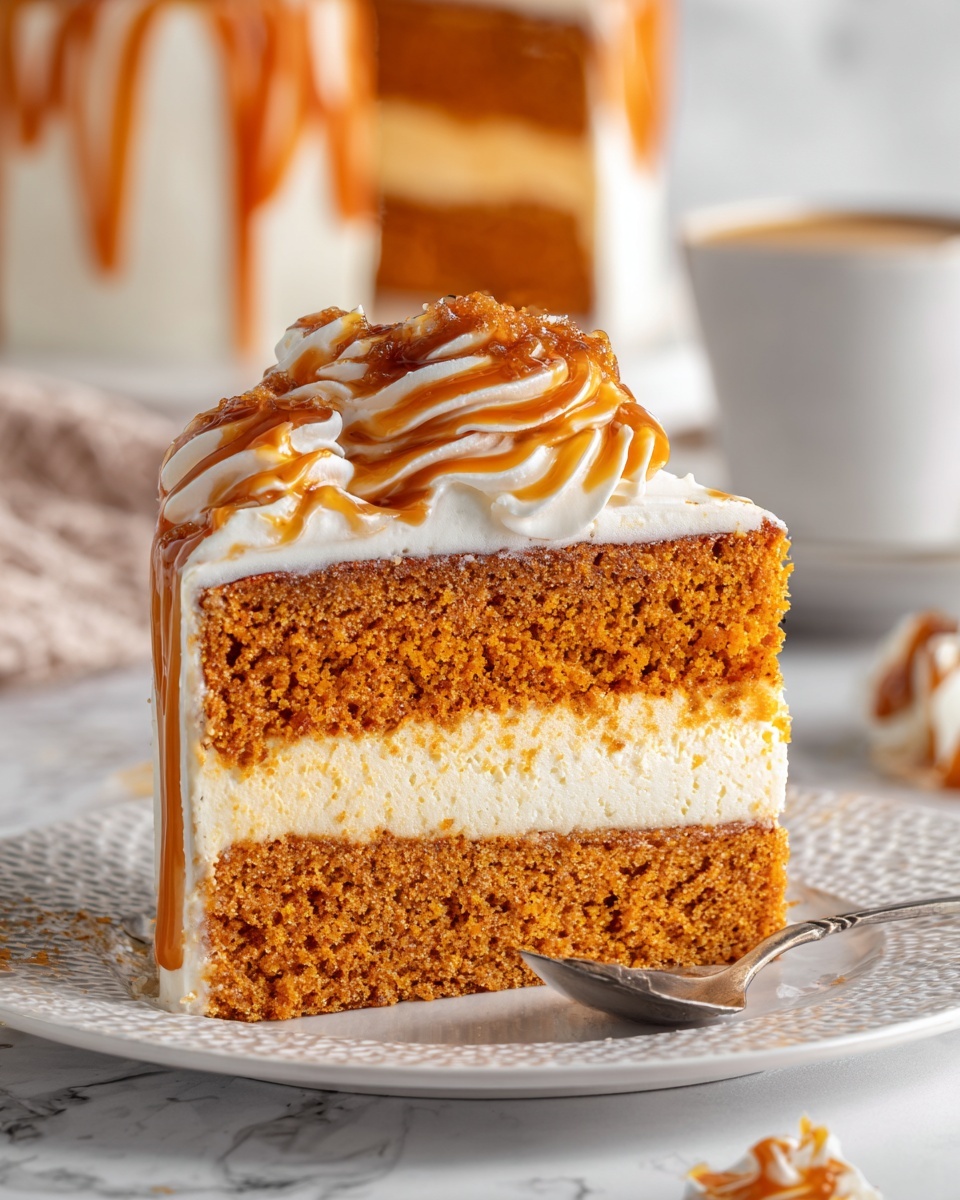 Pumpkin Cake with Caramel Cream Cheese Frosting Recipe - Recipe Image