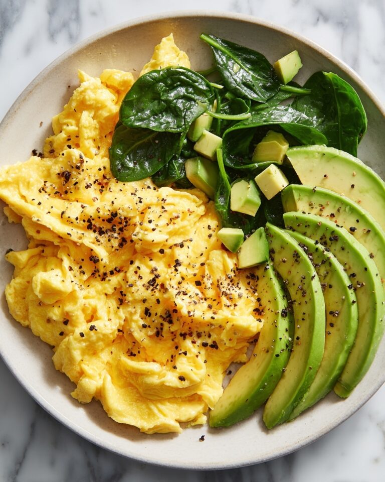 Scrambled Eggs with Spinach and Avocado Recipe
