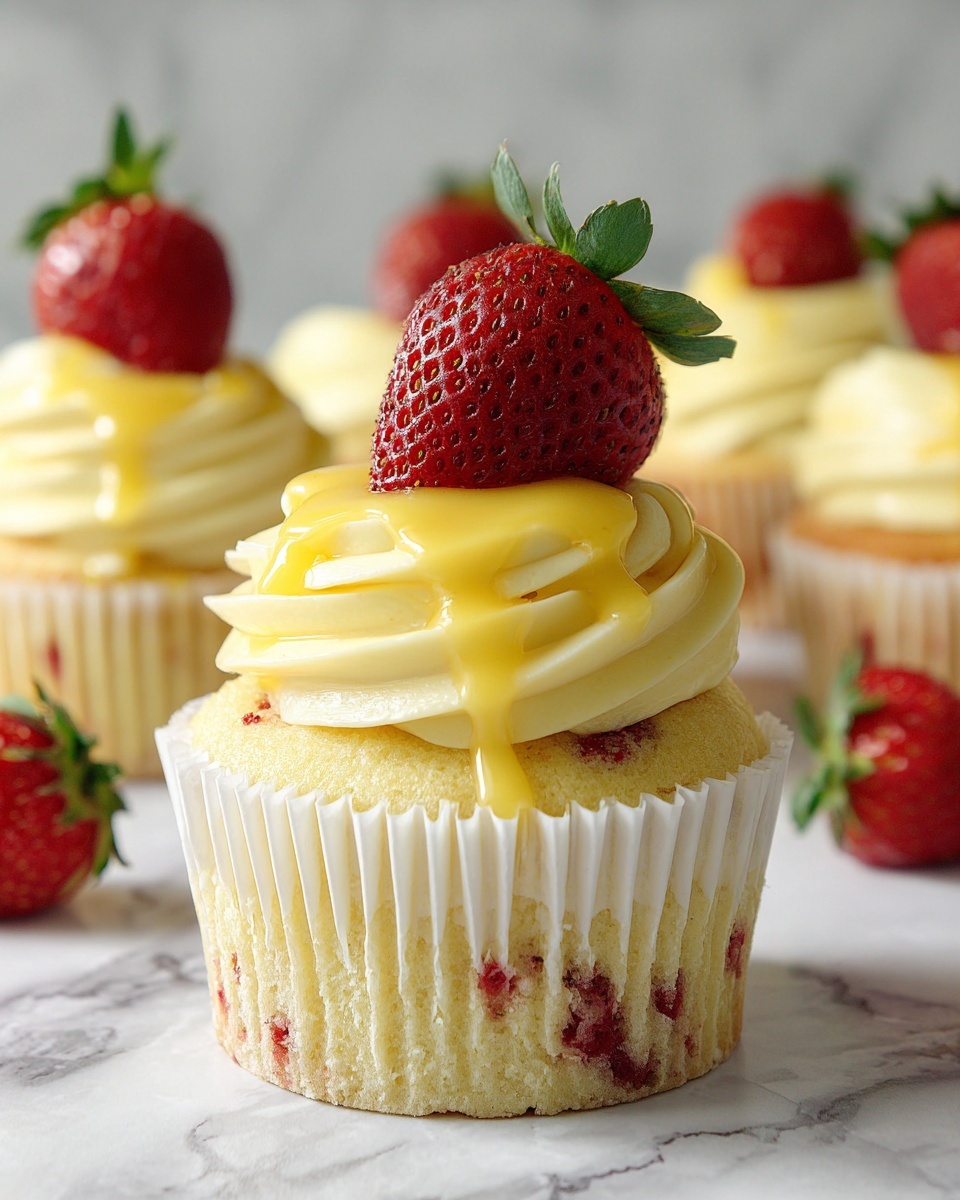 Strawberry Mango Cupcakes with Mango Buttercream Recipe - Recipe Image