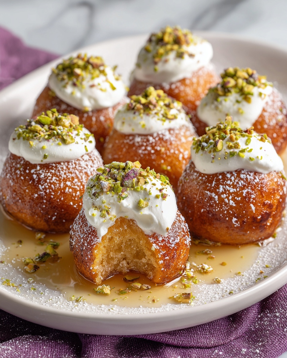 Stuffed Gulab Jamuns with Cream and Pistachio Filling Recipe - Recipe Image
