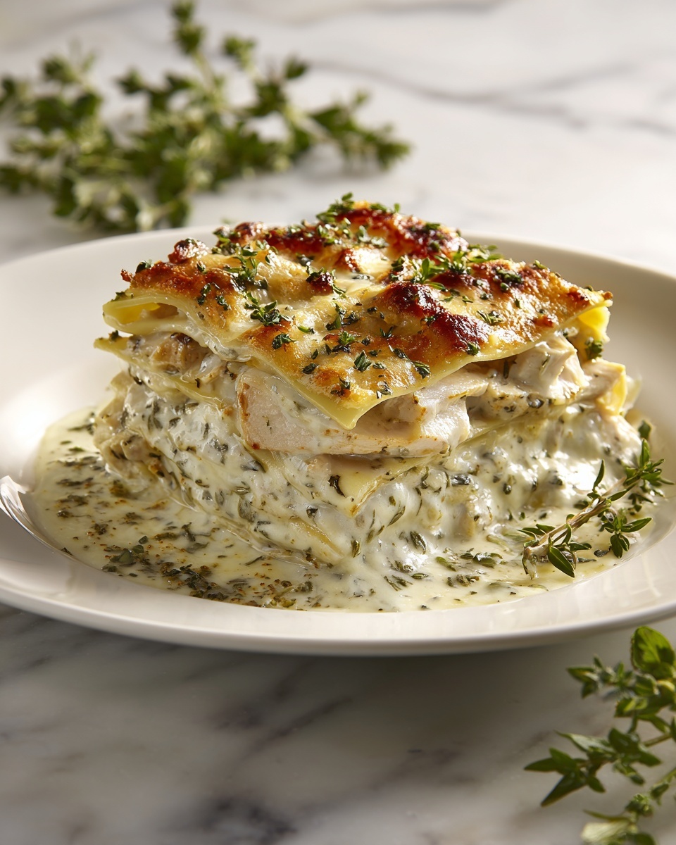Creamy Chicken Lasagna with White Sauce Recipe - Recipe Image