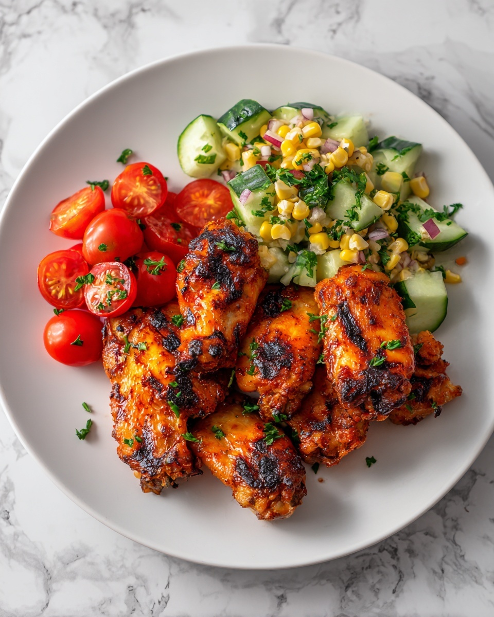 Grilled Chicken Wings with Corn Recipe - Recipe Image