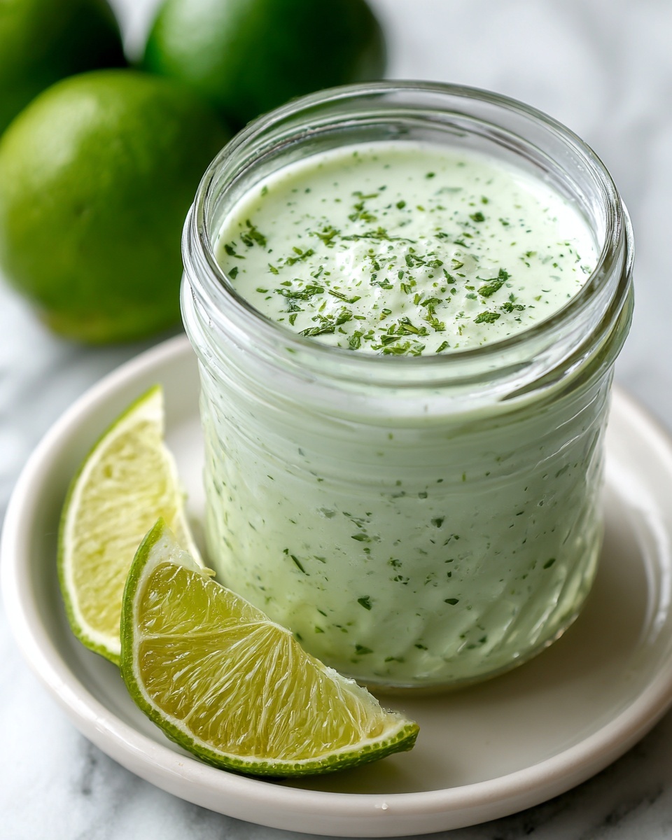Creamy Garlic Lime Cilantro Sauce with Jalapeños Recipe - Recipe Image