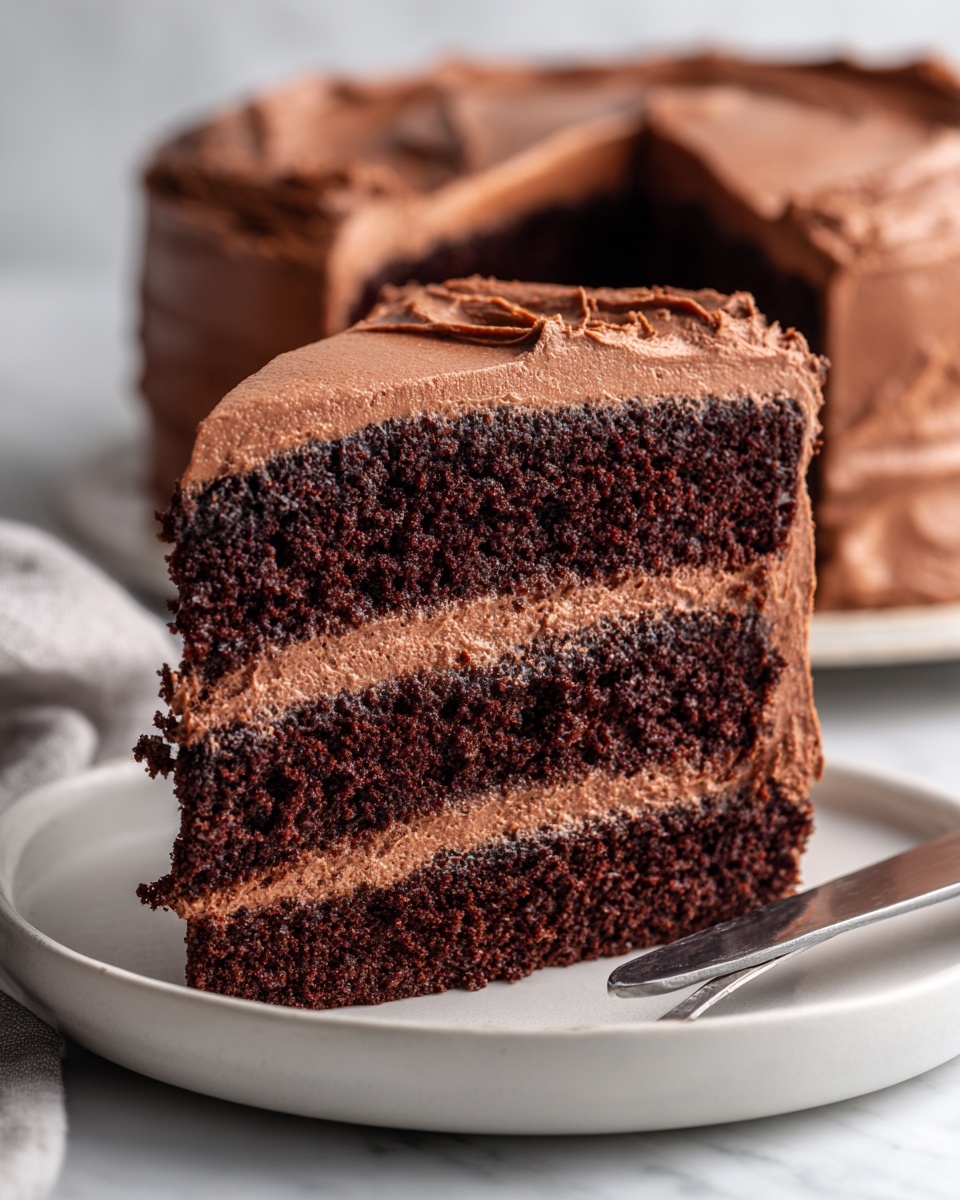 Homemade Chocolate Cake with Rich Chocolate Frosting Recipe - Recipe Image