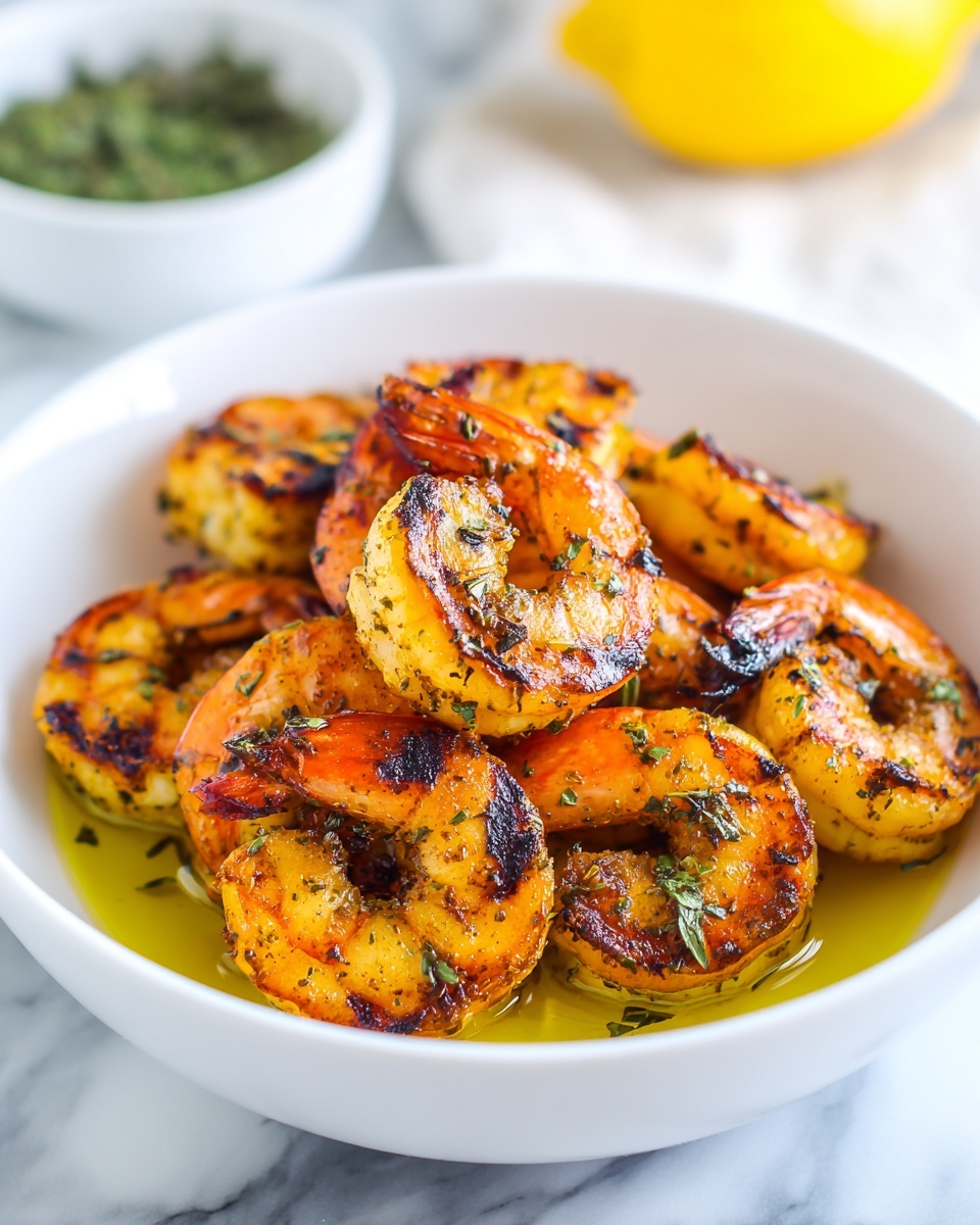 BBQ Grilled Prawns with Garlic and Lemon Recipe - Recipe Image