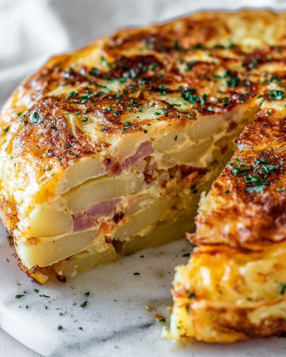 Spanish Tortilla-Inspired Quiche With Hashbrown Crust Recipe - Recipe Image