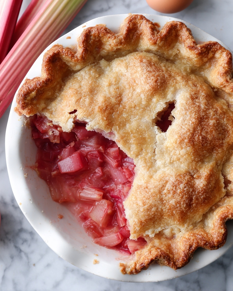 Rhubarb Custard Pie Recipe - Recipe Image