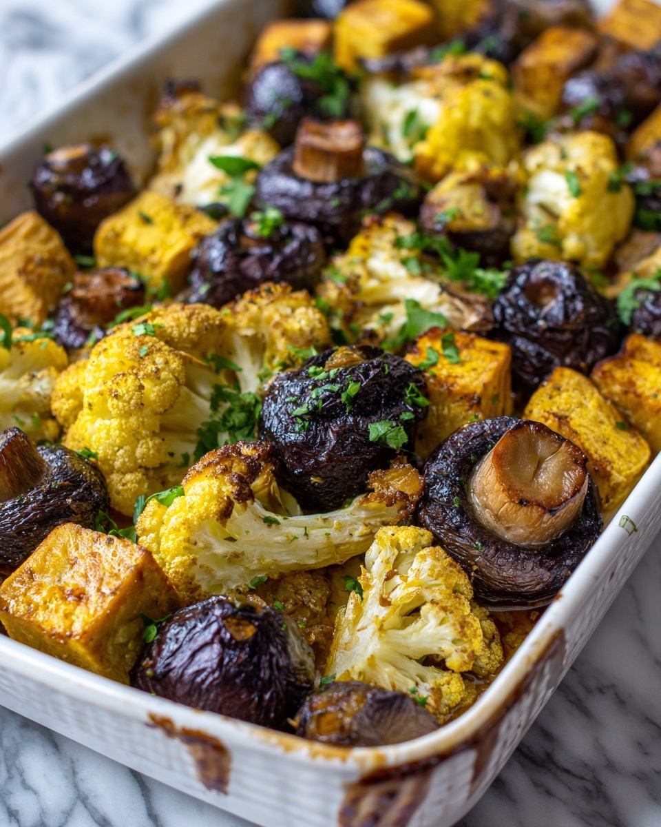 Garlic Mushrooms Cauliflower Skillet Recipe - Recipe Image