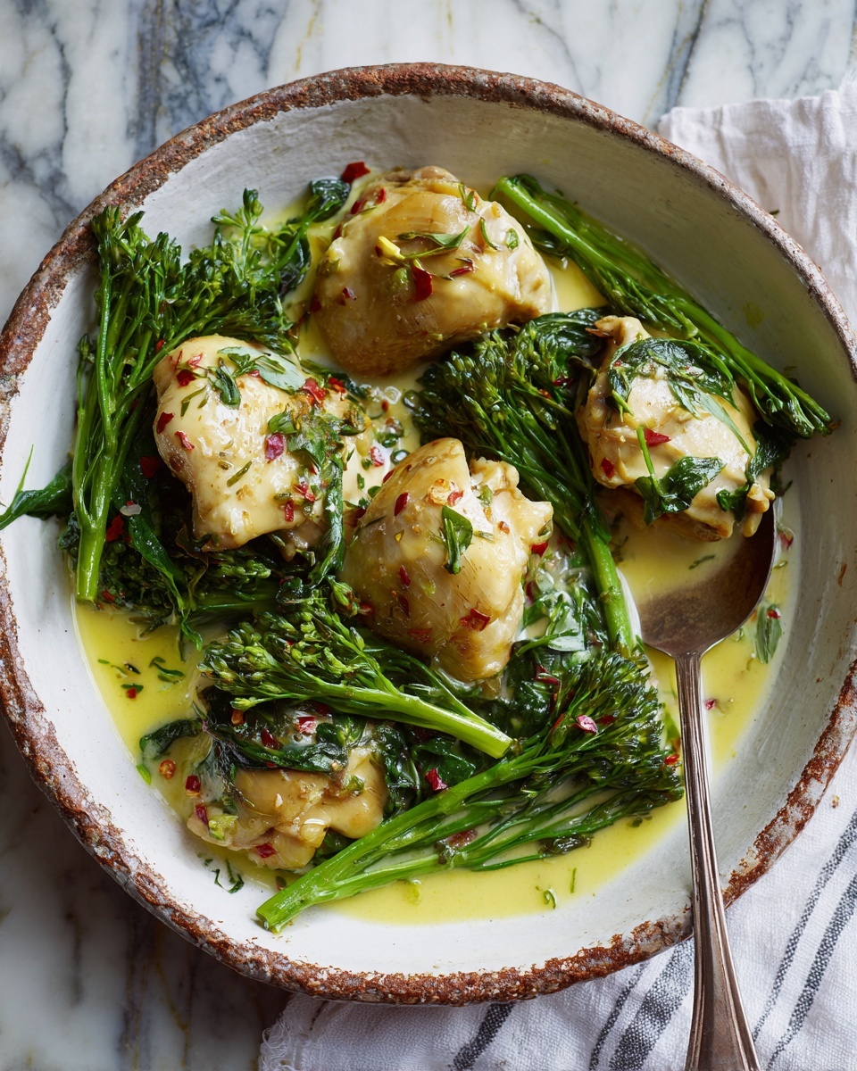 Garlic Chicken with Broccoli and Spinach Recipe - Recipe Image