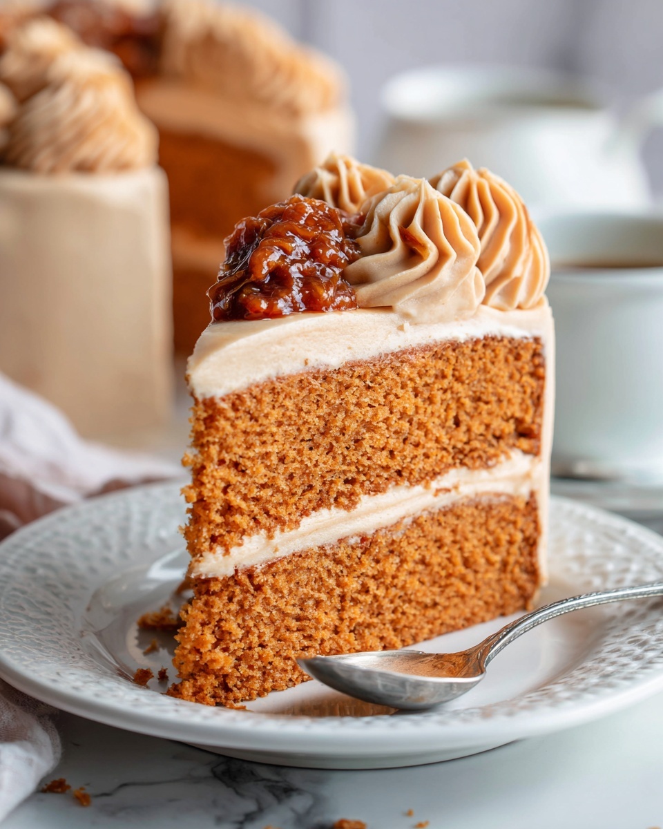 Pumpkin Cake with Caramel Cream Cheese Frosting Recipe - Recipe Image