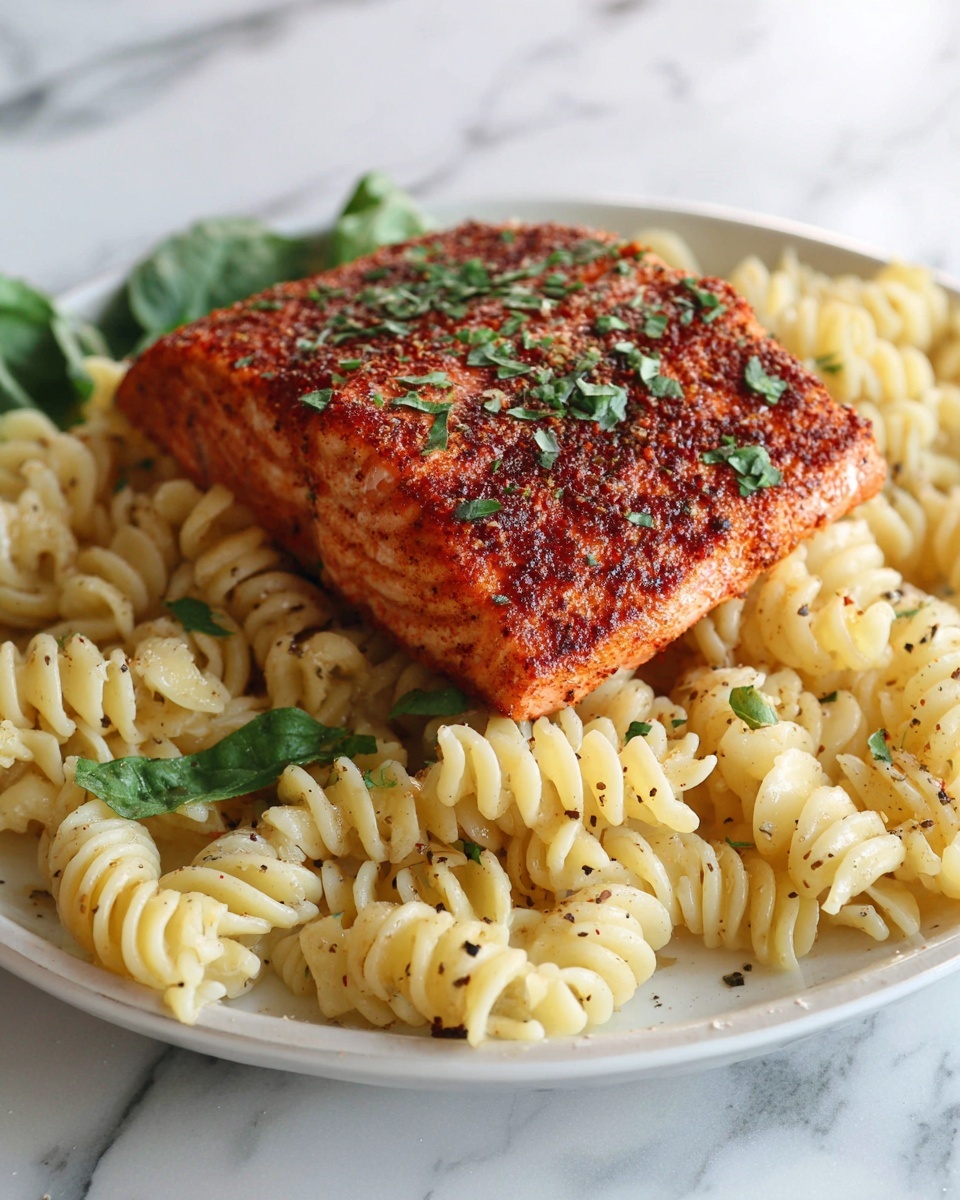 Tuscan Salmon and Mafaldine Pasta Recipe - Recipe Image