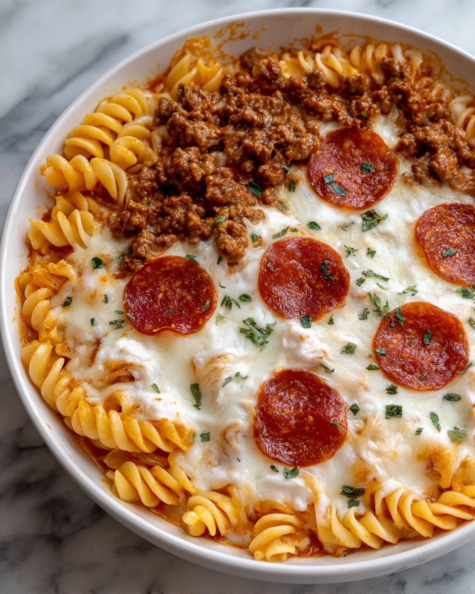 Cheesy Pepperoni Pasta Bake Recipe - Recipe Image