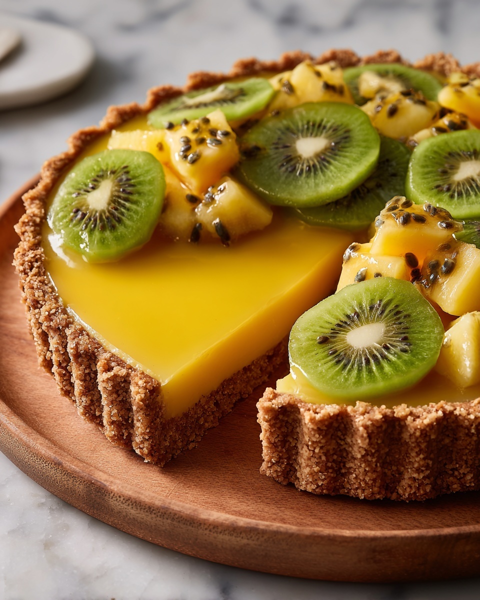Mango and Passionfruit Anzac Tart Recipe - Recipe Image