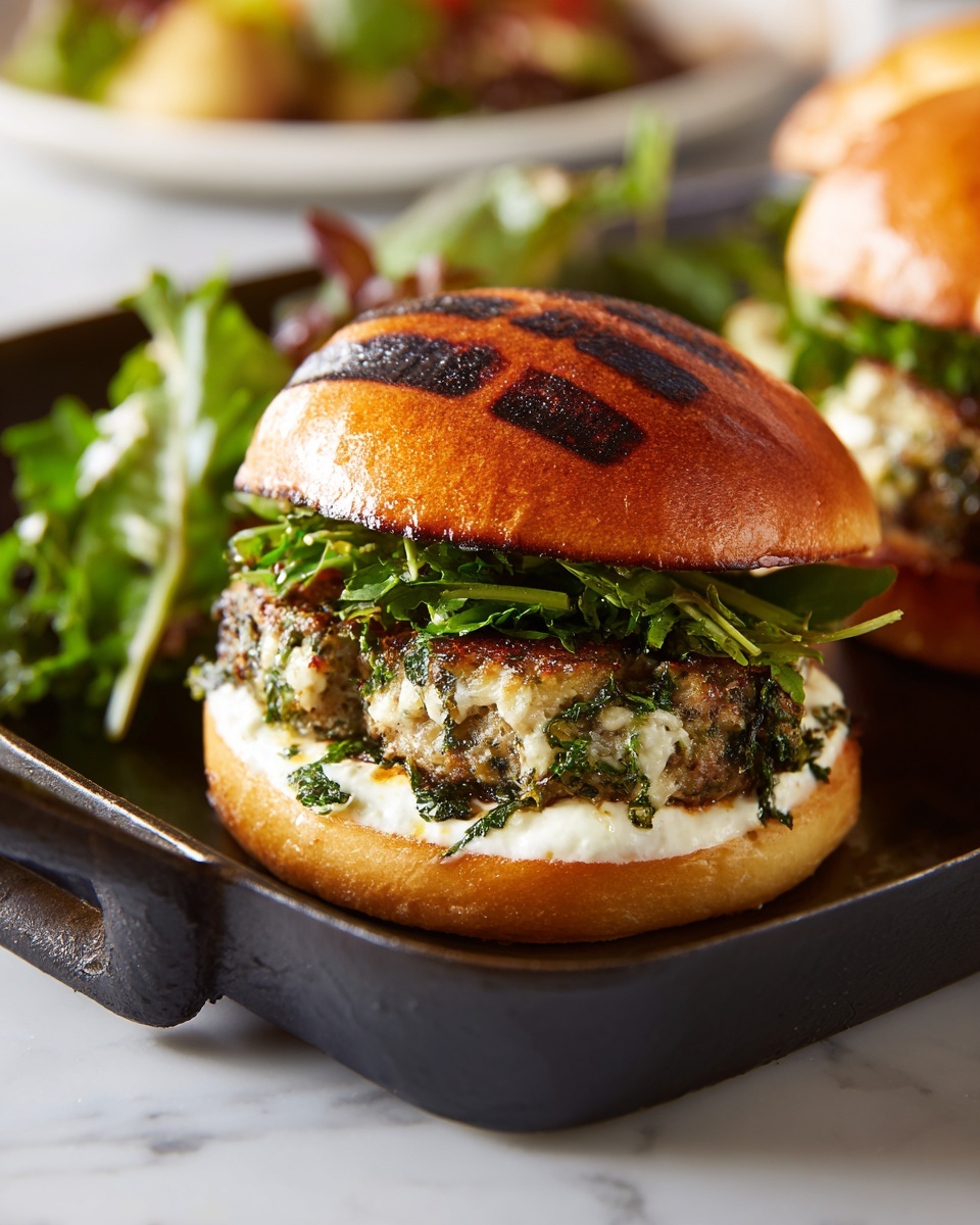 White Cheddar and Spinach Chicken Burgers Recipe - Recipe Image