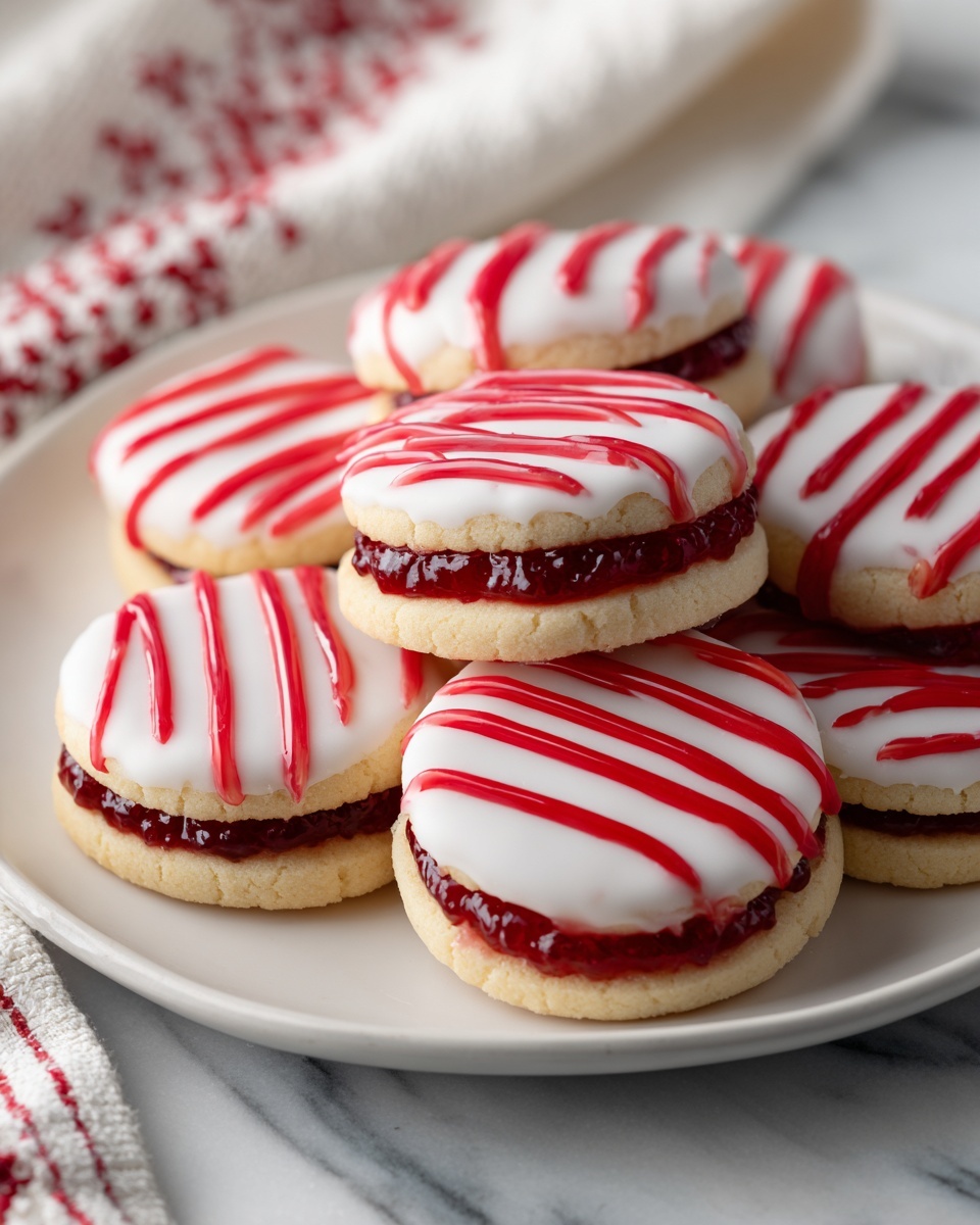 Striped Peppermint Sandwich Cookies Recipe - Recipe Image