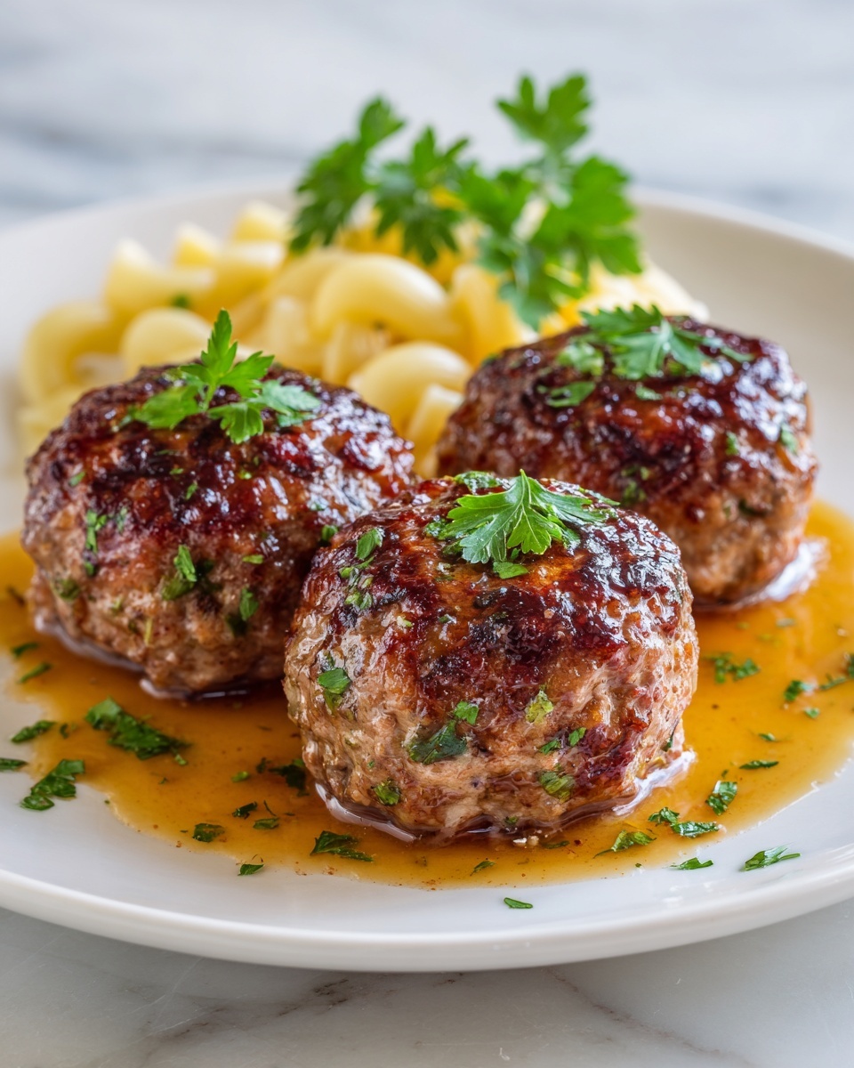 Beef Rissoles with Gravy Recipe - Recipe Image