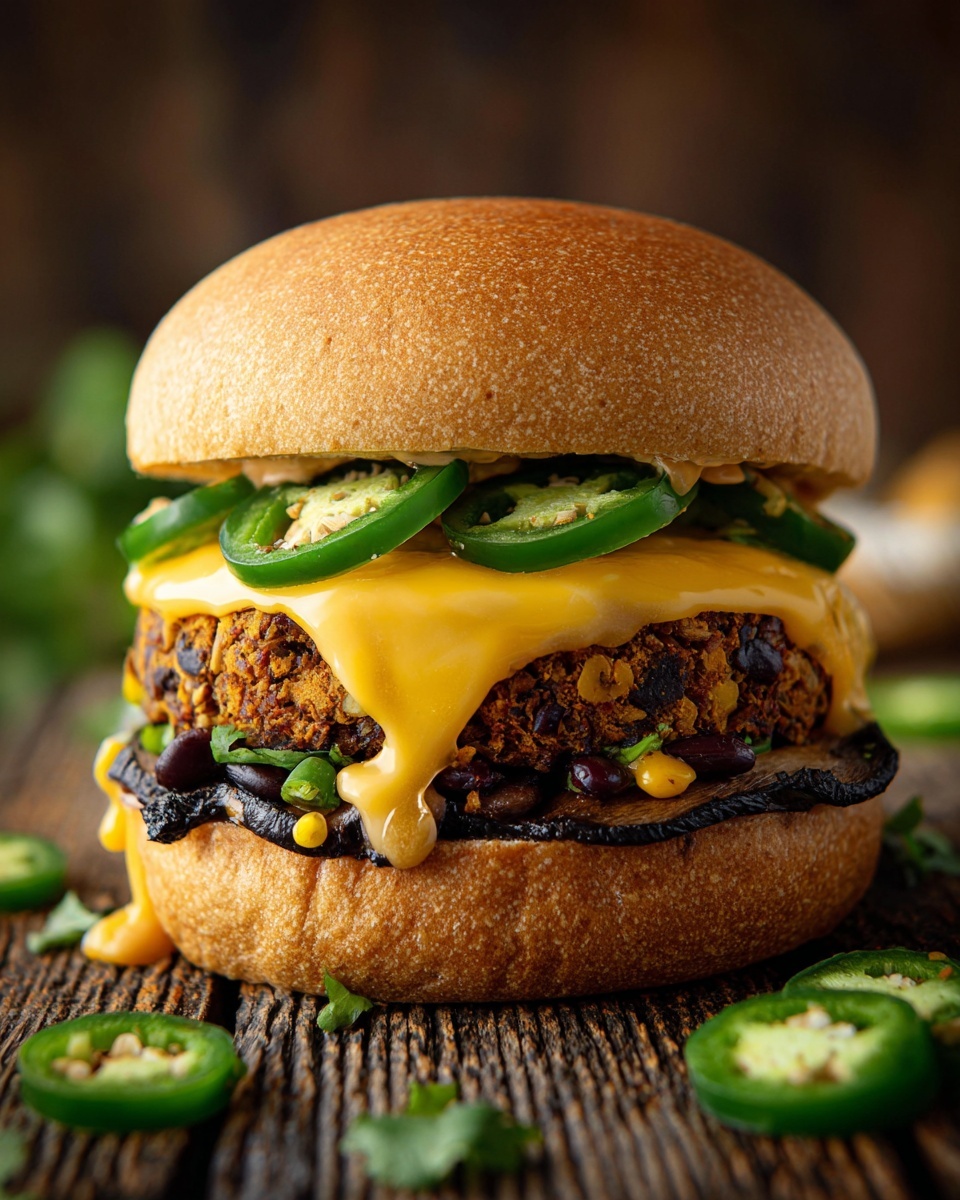 Jalapeno Popper Stuffed Black Bean Burgers Recipe - Recipe Image
