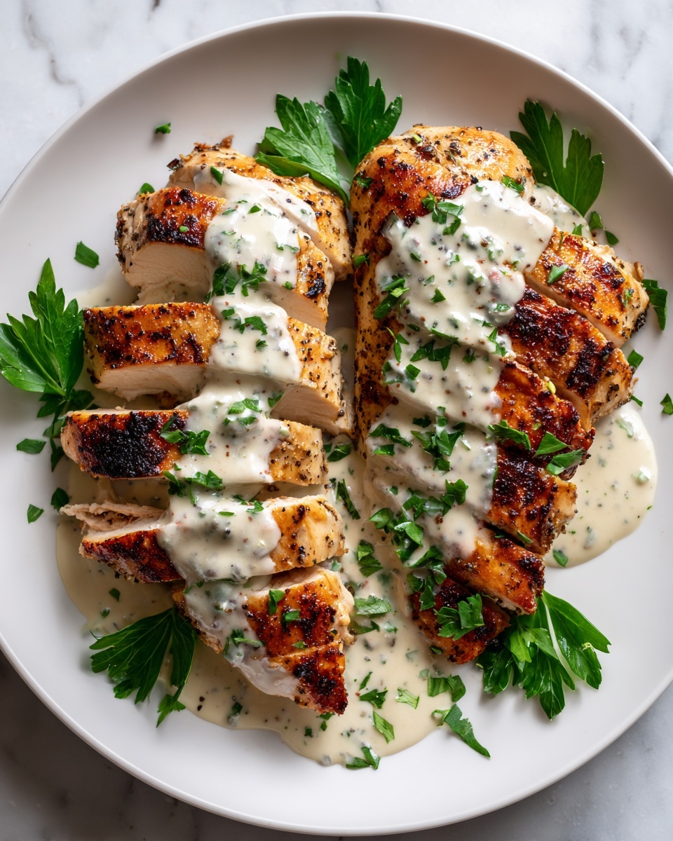 Juicy Baked Caesar Chicken with Parmesan Sauce Recipe - Recipe Image