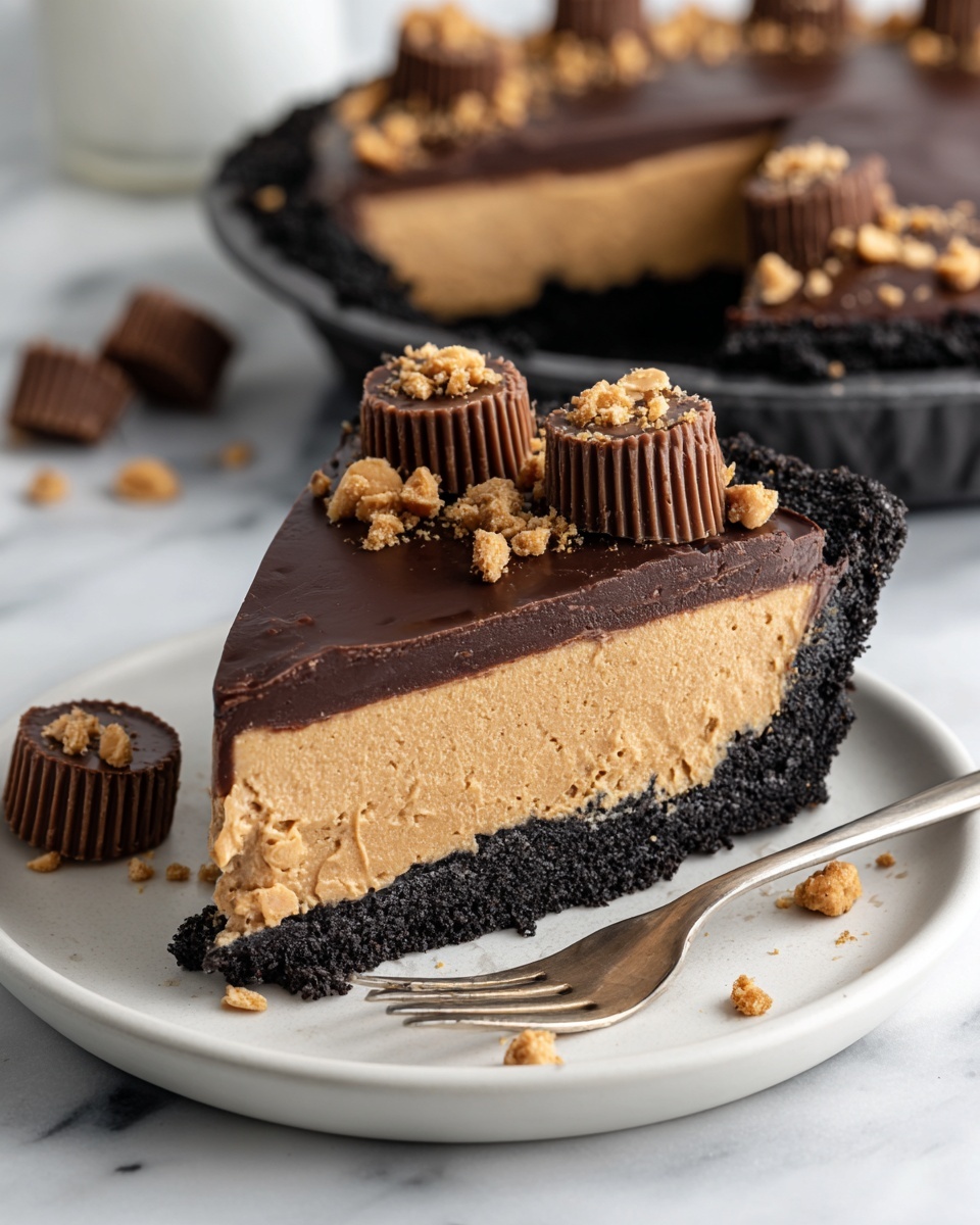 Peanut Butter Cup Chocolate Pie Recipe - Recipe Image