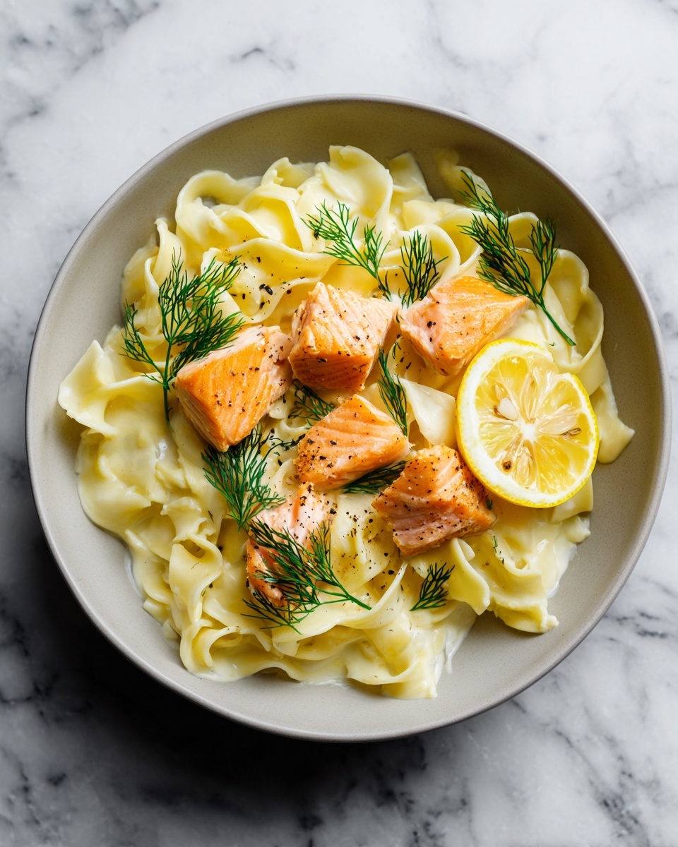 Citrus-Scented Pappardelle with Slow-Roasted Salmon Recipe - Recipe Image